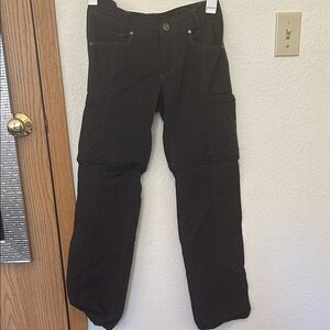 Women’s Kuhl Dark Gray and Blue Hiking Convertible Pants to Shorts Zip Off Pants